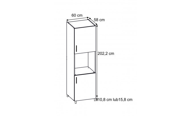 Высокий кухонный шкаф TKOP 60 BELLA GRAPHITE SUPER MAT